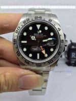 Swiss Fake Rolex Explorer II Watch SS Black Dial
